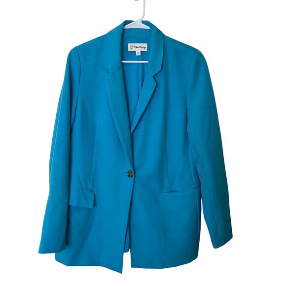 The Drop Womens Turquoise Blazer With Single Button Closure Size M - Picture 1 of 8